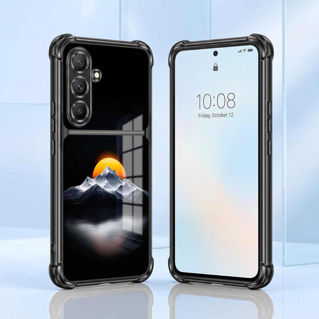 Samsung Galaxy A56 5G Golden Sunset Dual-Tone Transparent Black Airbags Case