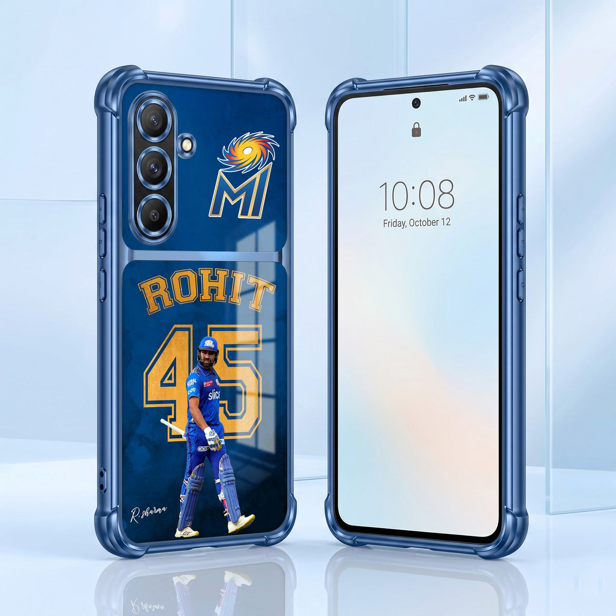 Samsung Galaxy A36 5G Hitman Rohit Dual-Tone Transparent Blue Airbags Case