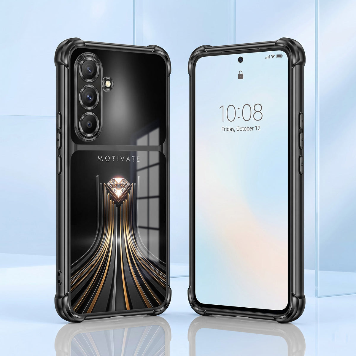 Samsung Galaxy A36 5G Golden Path Motivation Dual-Tone Transparent Black Airbags Case