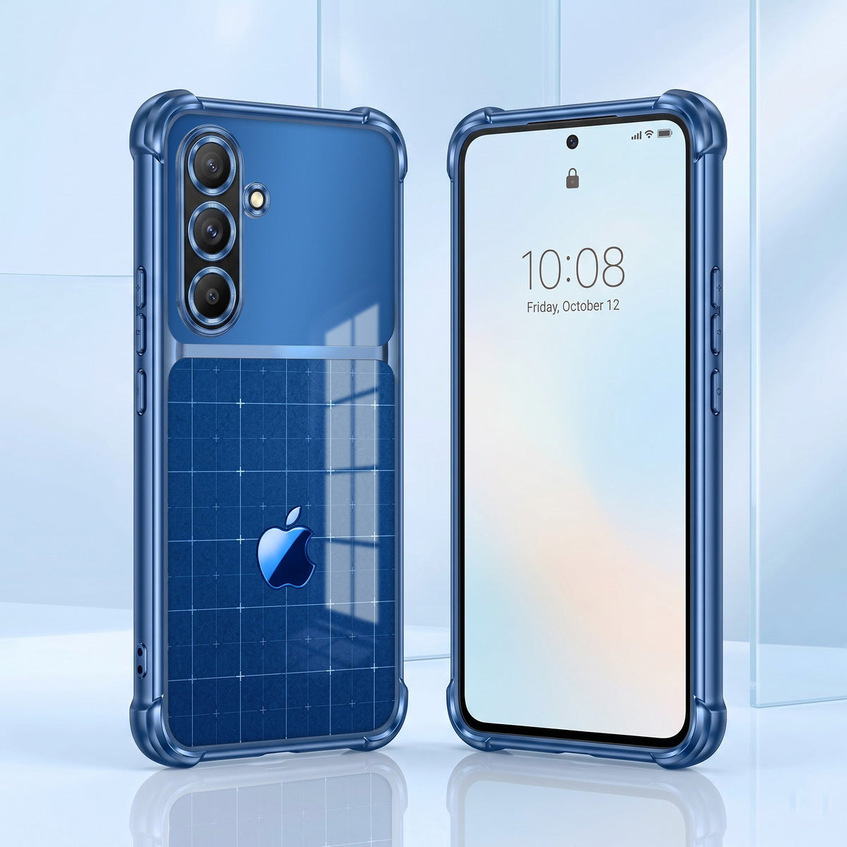 Samsung Galaxy A56 5G Matrix Apple Dual-Tone Transparent Blue Airbags Case
