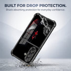 Samsung Galaxy A56 5G Crimson Spider Web Dual-Tone Transparent Black Airbags Case
