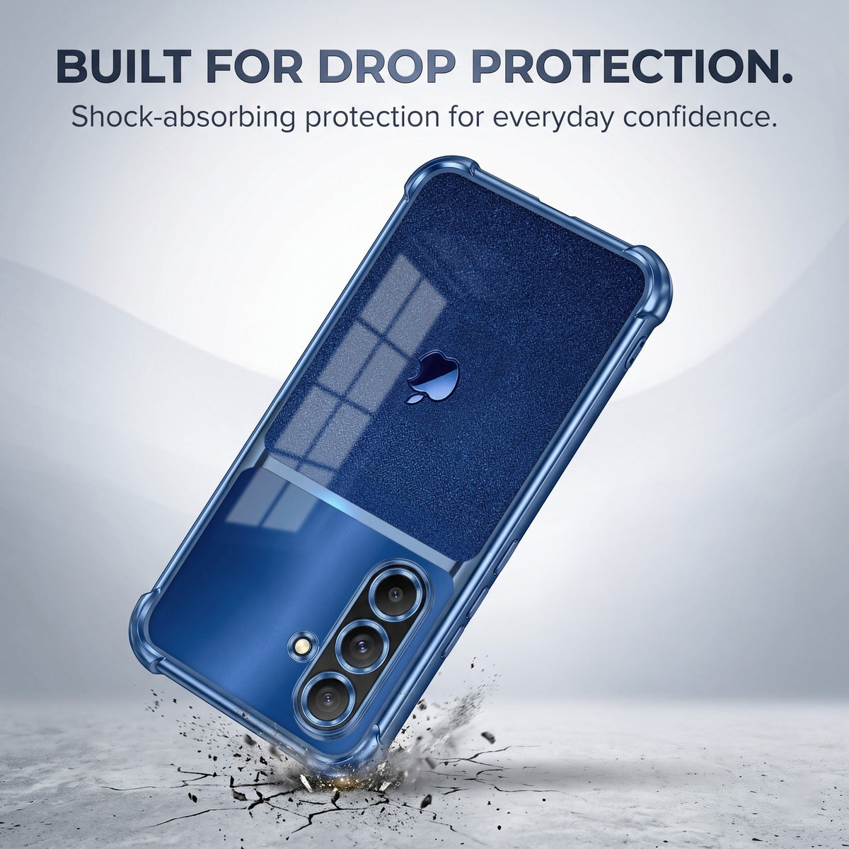 Samsung Galaxy A56 5G Apple Blue Glitter Dual-Tone Transparent Blue Airbags Case