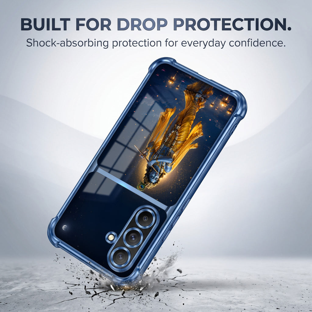 Samsung Galaxy A36 5G Divine Krishna Dual-Tone Transparent Blue Airbags Case