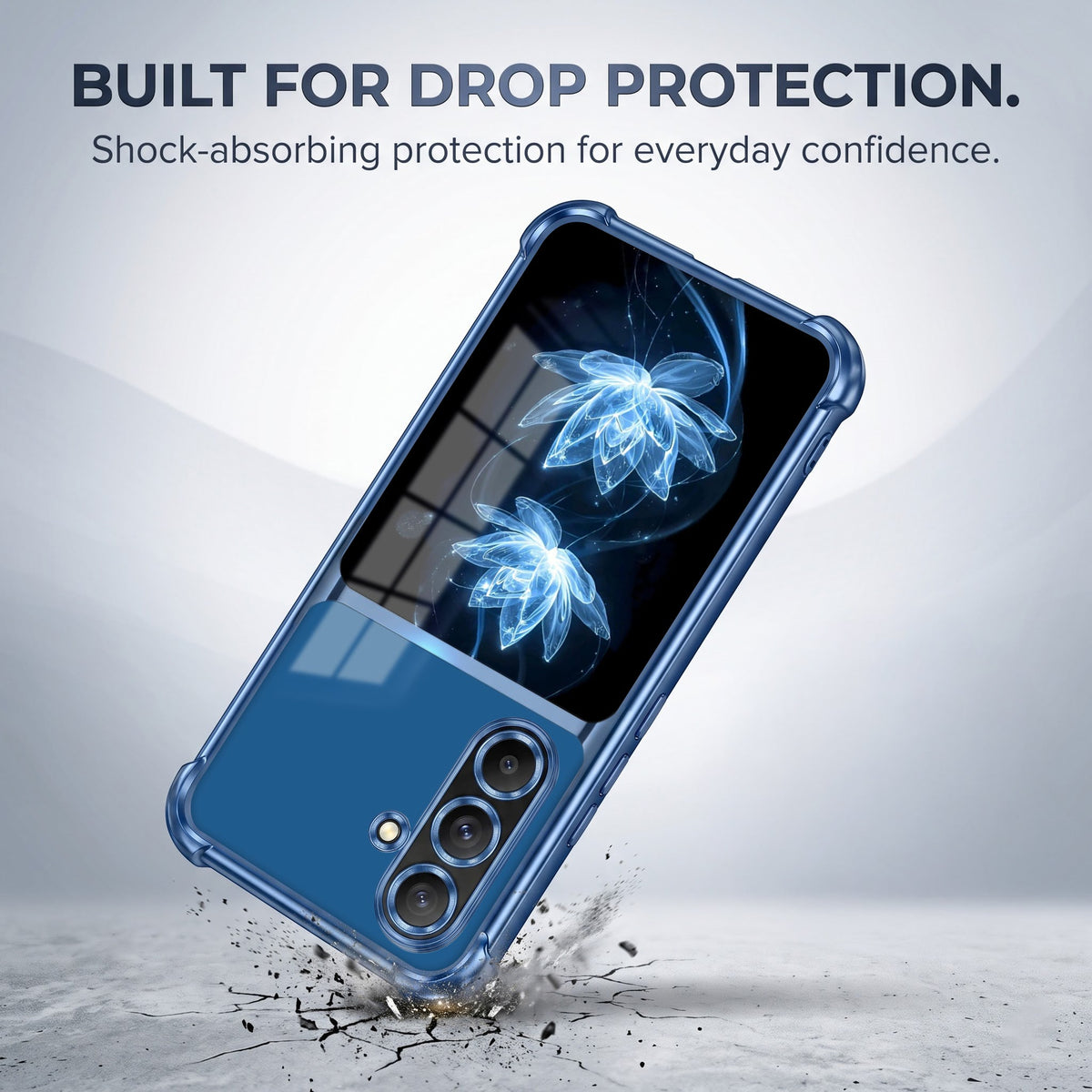 Samsung Galaxy A56 5G Celestial Lotus Dual-Tone Transparent Blue Airbags Case