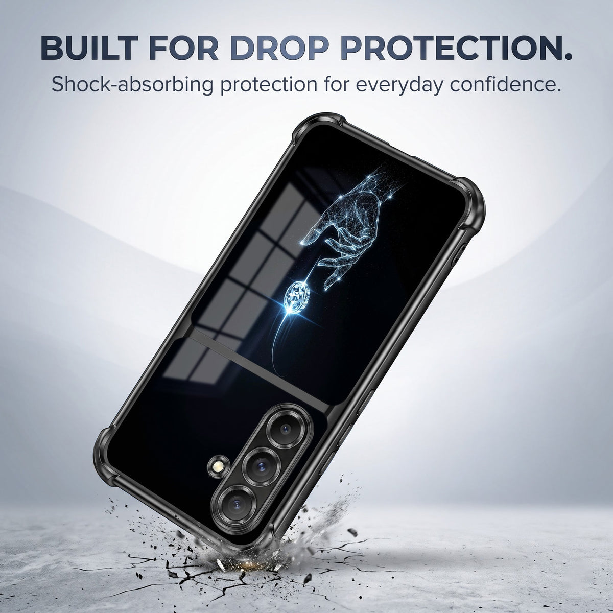 Samsung Galaxy A36 5G Cosmic Energy Dual-Tone Transparent Black Airbags Case
