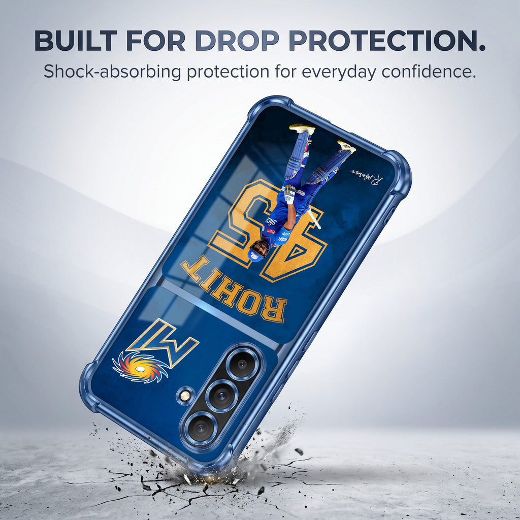 Samsung Galaxy A56 5G Hitman Rohit Dual-Tone Transparent Blue Airbags Case