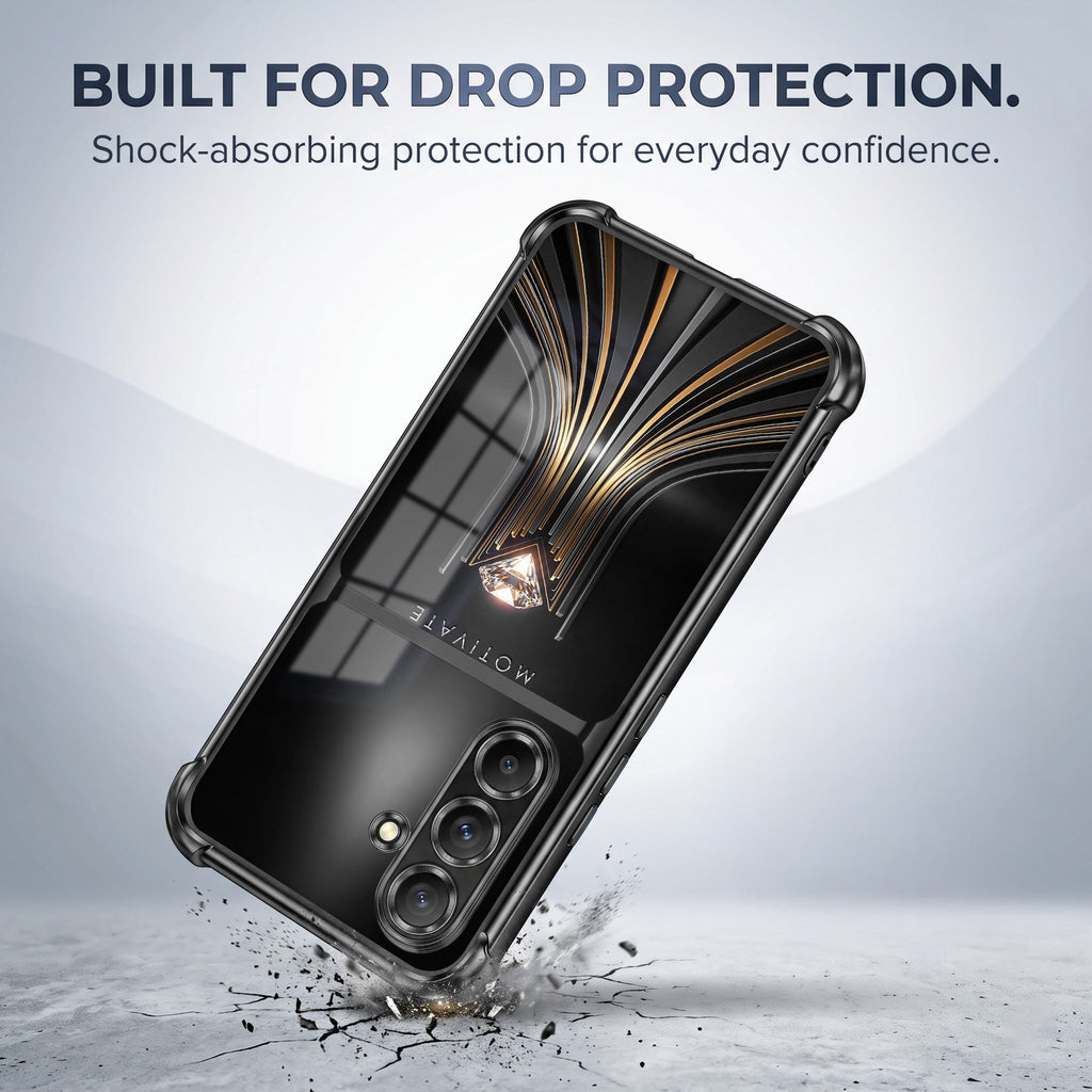 Samsung Galaxy A36 5G Golden Path Motivation Dual-Tone Transparent Black Airbags Case