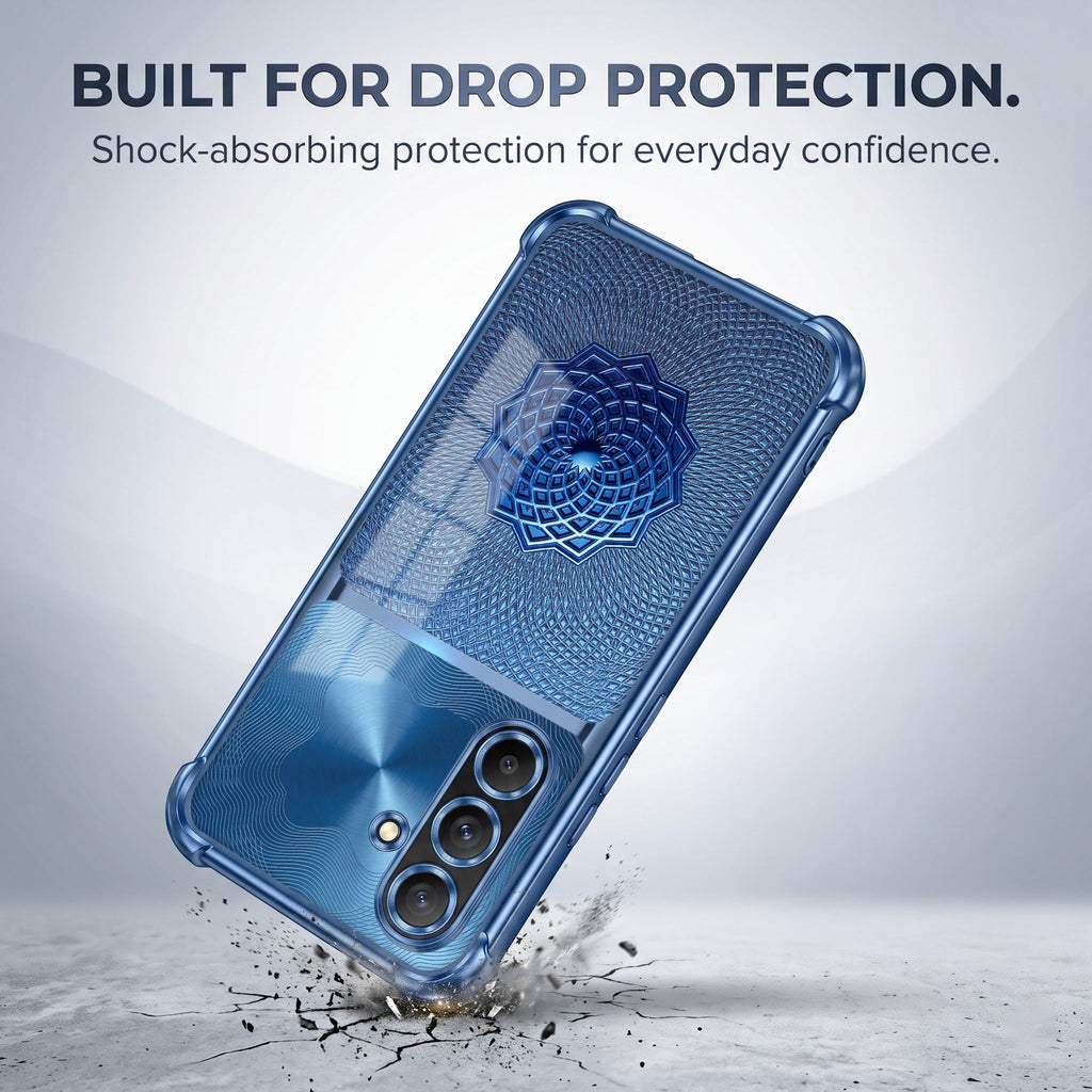 Samsung Galaxy A36 5G Blue Rose Luxe Dual-Tone Transparent Blue Airbags Case