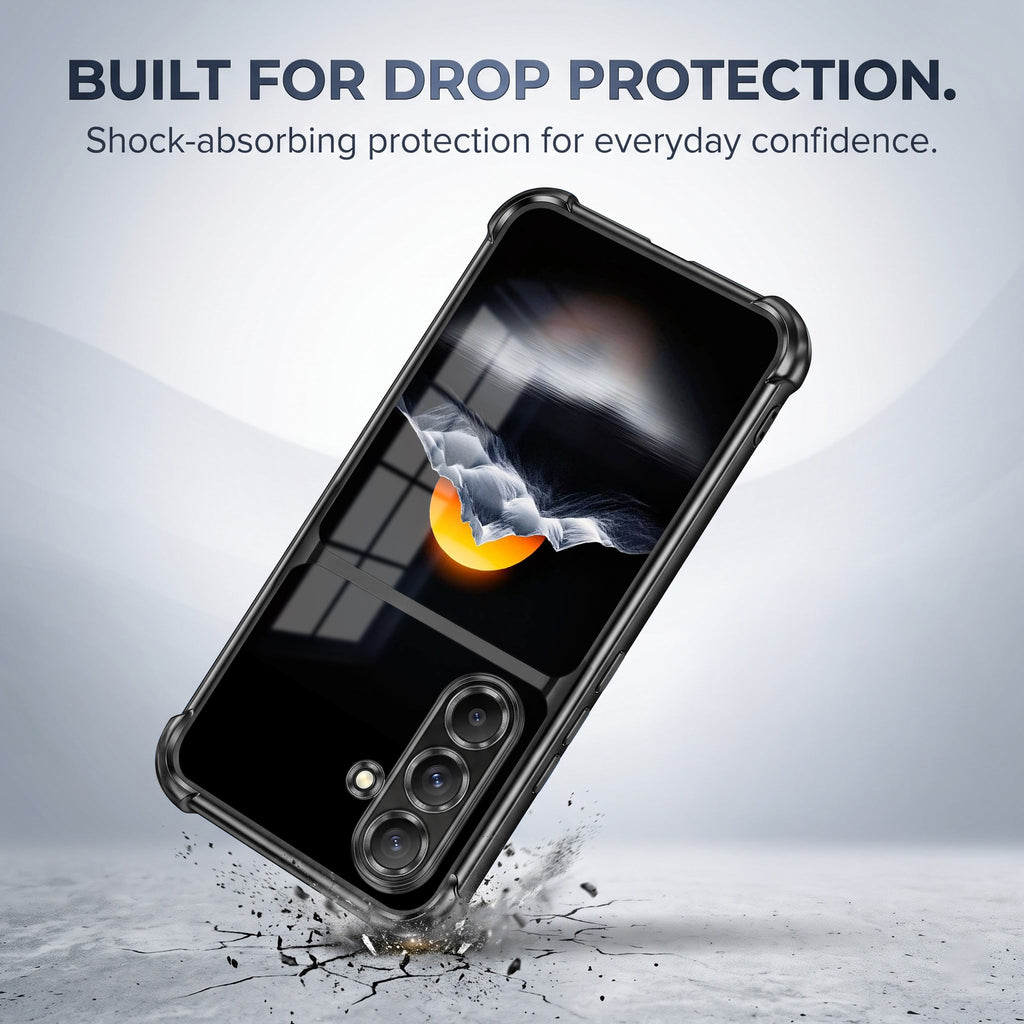 Samsung Galaxy A56 5G Golden Sunset Dual-Tone Transparent Black Airbags Case