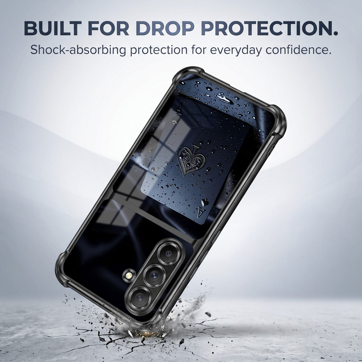 Samsung Galaxy A56 5G Ace King Dual-Tone Transparent Blue Black Airbags Case