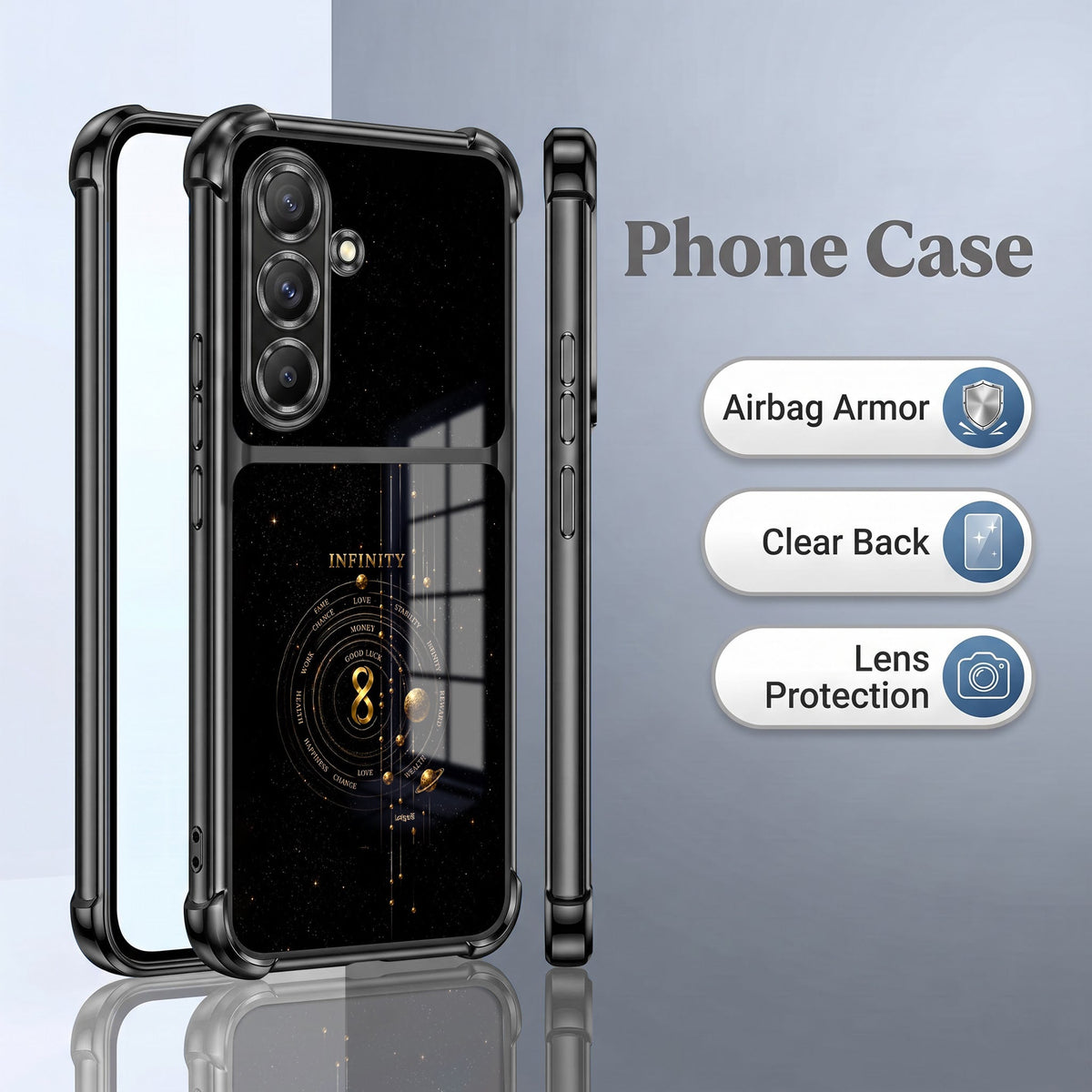 Samsung Galaxy A36 5G Infinity Manifestation Dual-Tone Transparent Black Airbags Case
