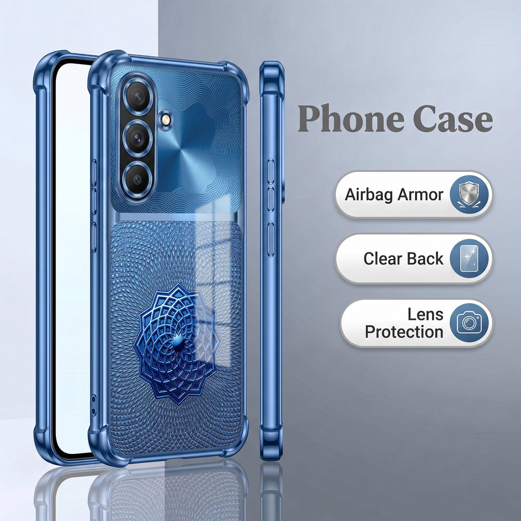 Samsung Galaxy A56 5G Blue Rose Luxe Dual-Tone Transparent Blue Airbags Case