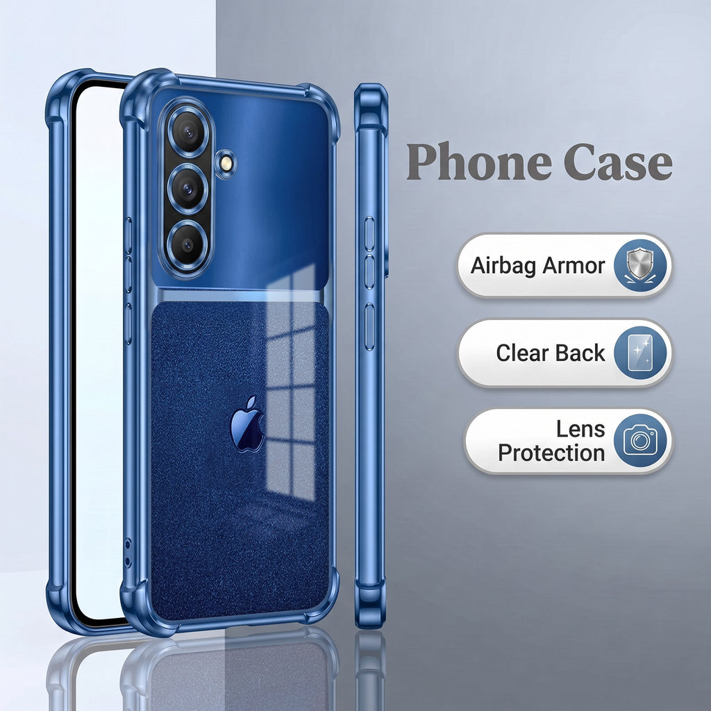 Samsung Galaxy A36 5G Apple Blue Glitter Dual-Tone Transparent Blue Airbags Case