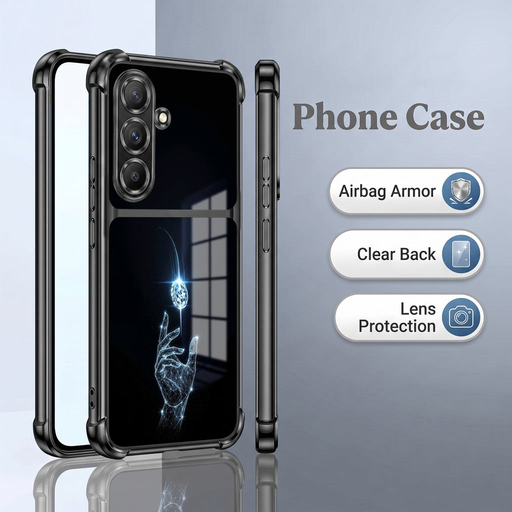 Samsung Galaxy A36 5G Cosmic Energy Dual-Tone Transparent Black Airbags Case