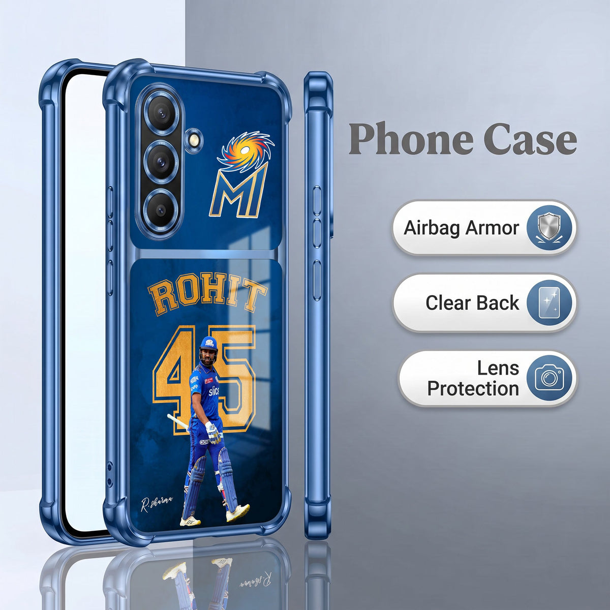 Samsung Galaxy A56 5G Hitman Rohit Dual-Tone Transparent Blue Airbags Case