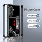 Samsung Galaxy A56 5G Crimson Spider Web Dual-Tone Transparent Black Airbags Case