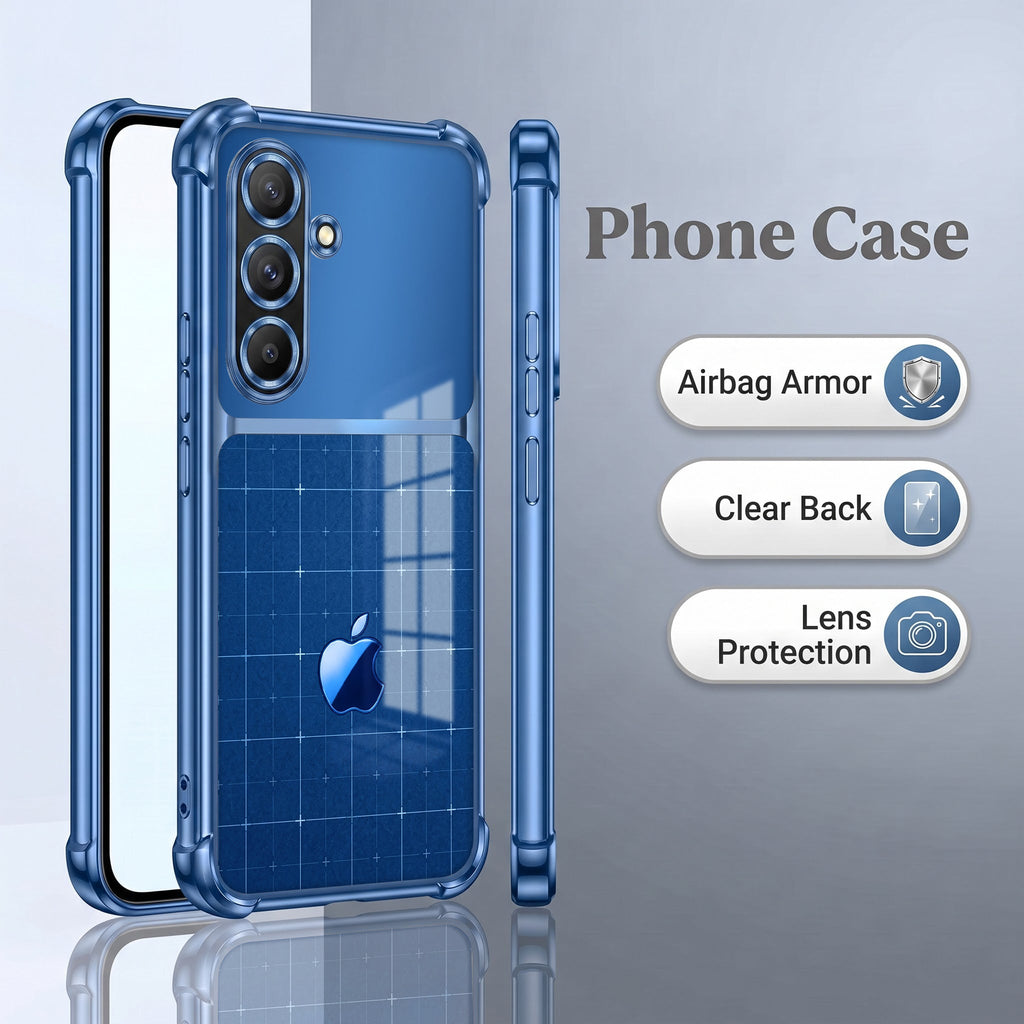 Samsung Galaxy A36 5G Matrix Apple Dual-Tone Transparent Blue Airbags Case