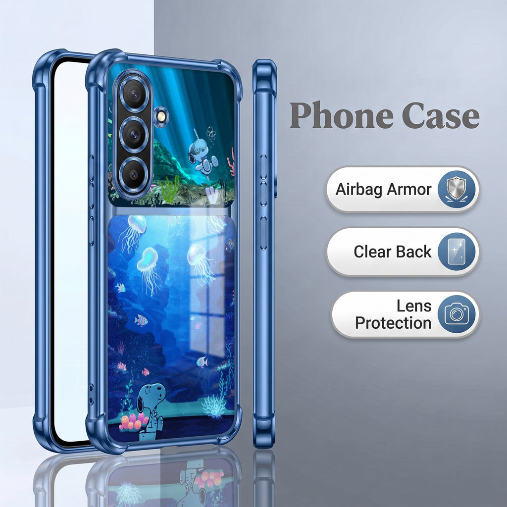 Samsung Galaxy A36 5G Mystic Jellyfish Dual-Tone Transparent Blue Airbags Case