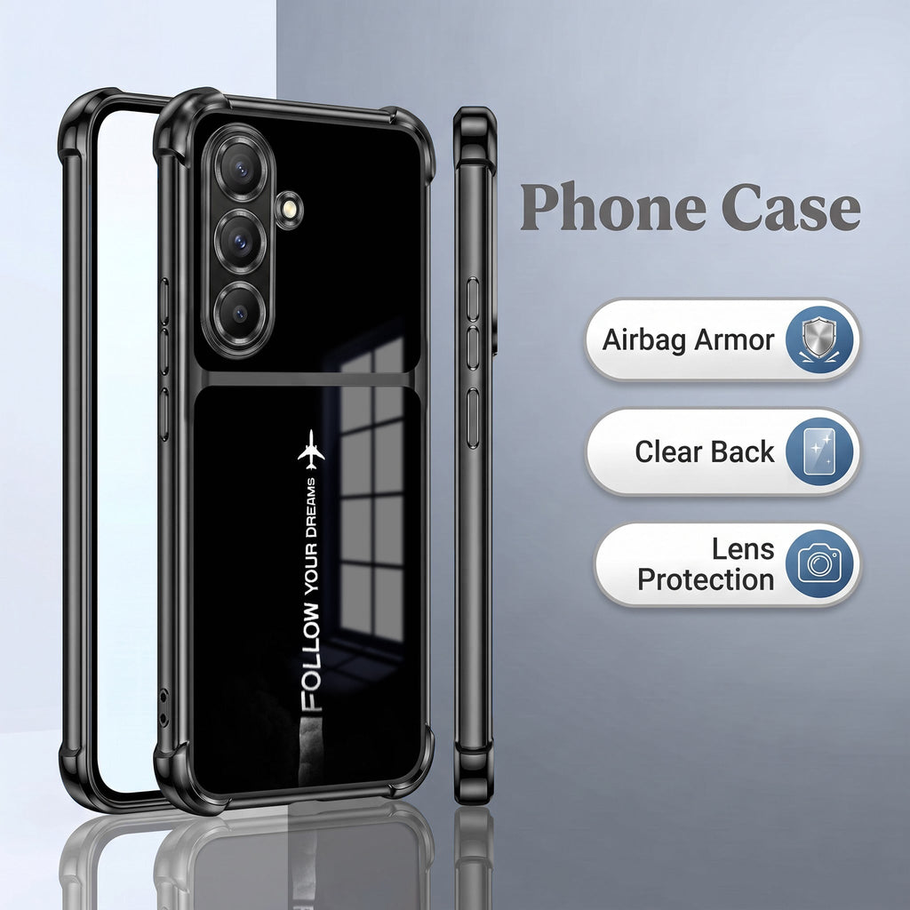 Samsung Galaxy A56 5G Follow Dreams Dual-Tone Transparent Black Airbags Case