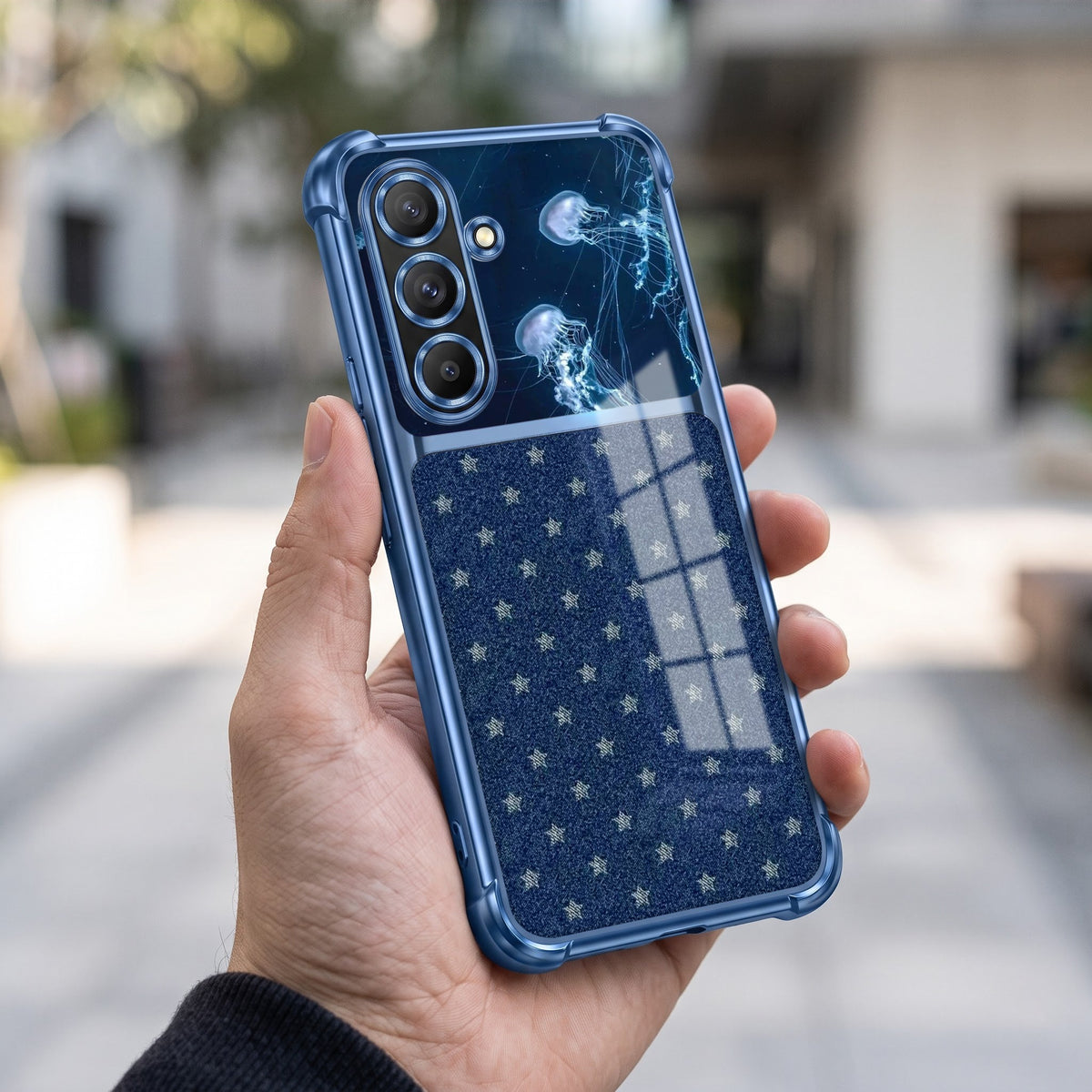 Samsung Galaxy A36 5G Galaxy Stars Dual-Tone Transparent Blue Airbags Case