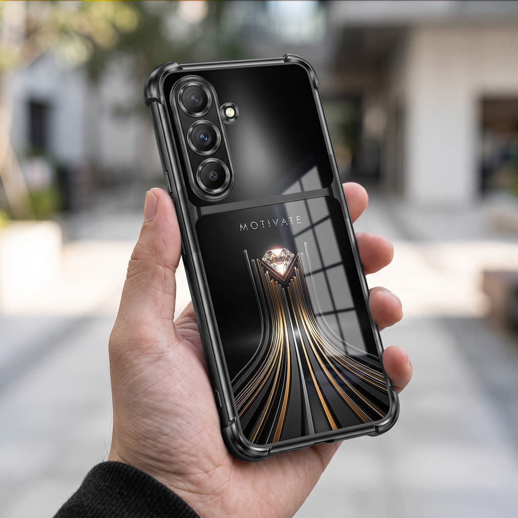 Samsung Galaxy A56 5G Golden Path Motivation Dual-Tone Transparent Black Airbags Case