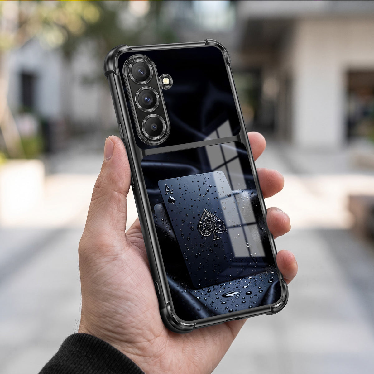 Samsung Galaxy A56 5G Ace King Dual-Tone Transparent Blue Black Airbags Case