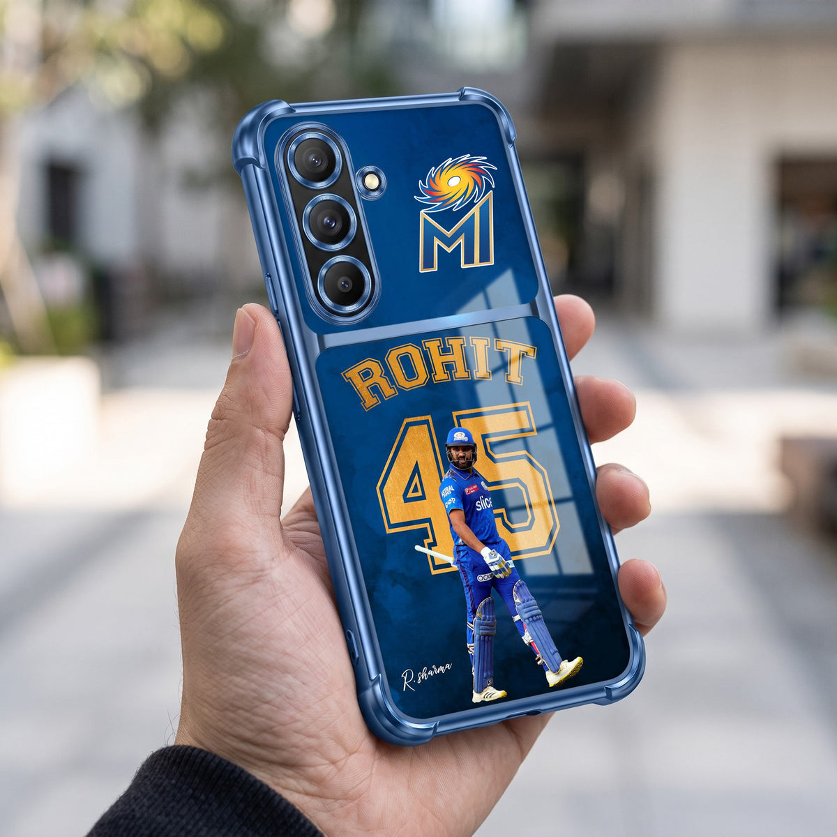 Samsung Galaxy A36 5G Hitman Rohit Dual-Tone Transparent Blue Airbags Case