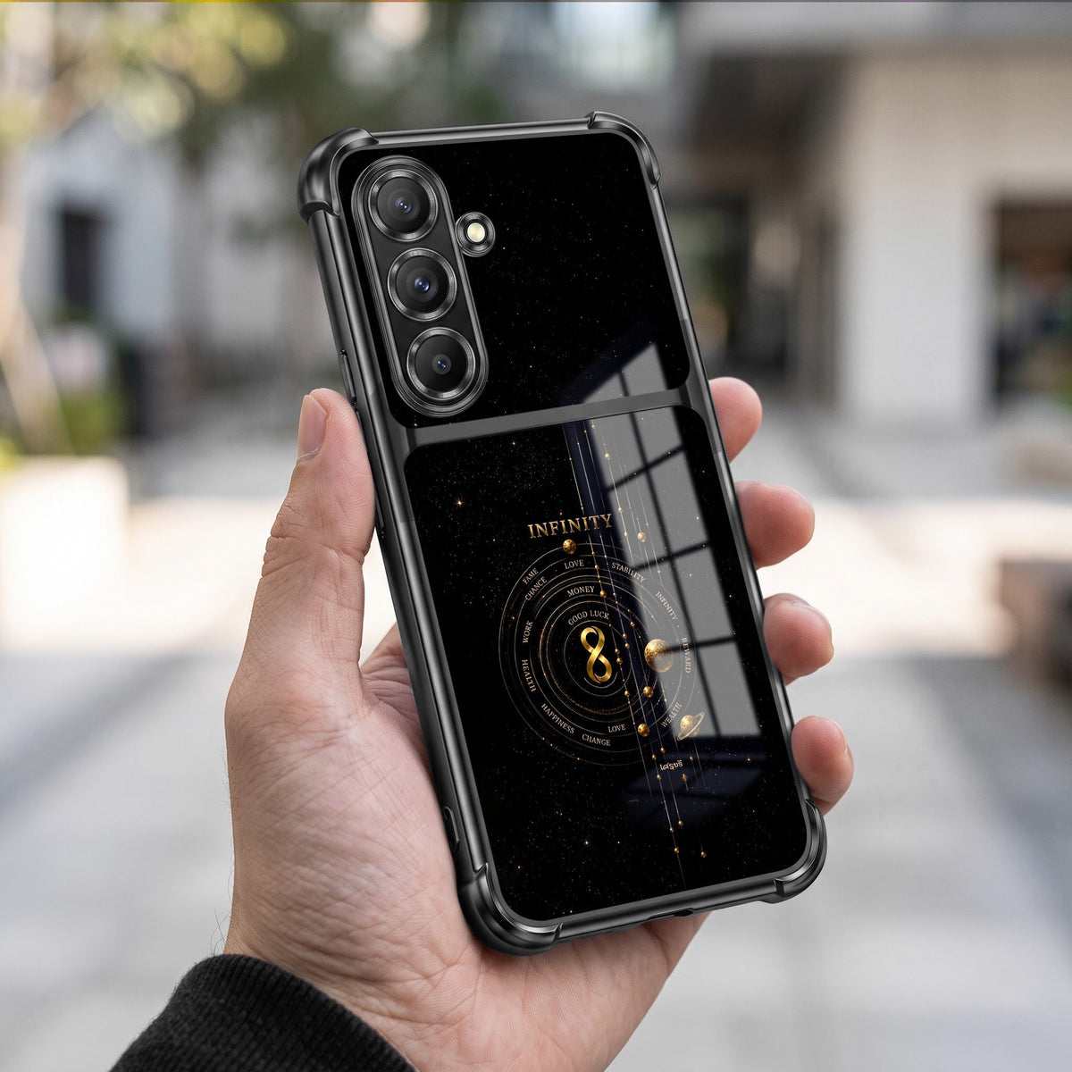 Samsung Galaxy A36 5G Infinity Manifestation Dual-Tone Transparent Black Airbags Case