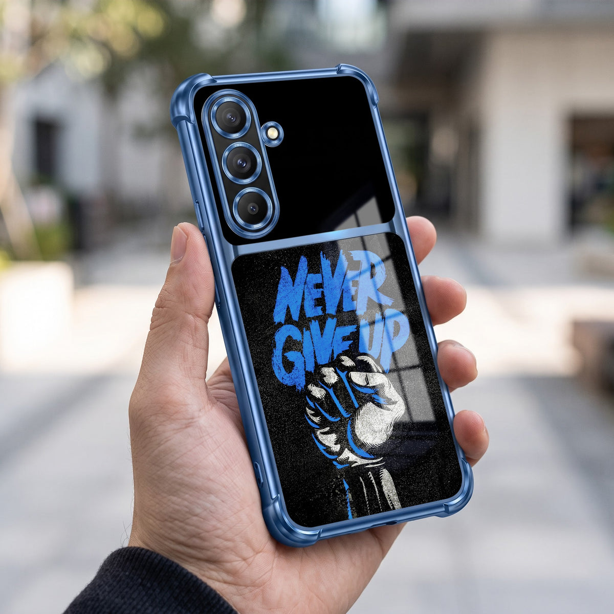 Samsung Galaxy A56 5G Naver Give Up Dual-Tone Transparent Blue Airbags Case