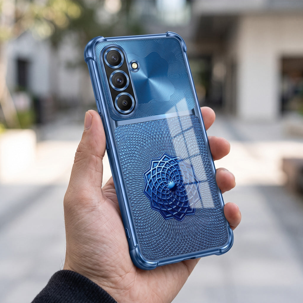Samsung Galaxy A36 5G Blue Rose Luxe Dual-Tone Transparent Blue Airbags Case