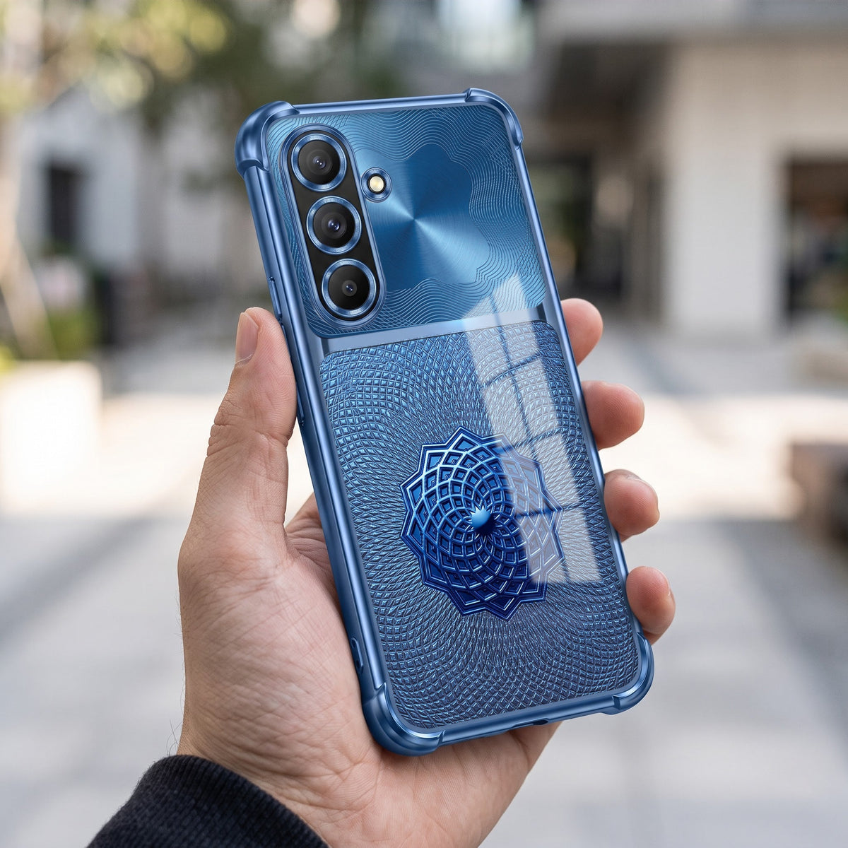 Samsung Galaxy A36 5G Blue Rose Luxe Dual-Tone Transparent Blue Airbags Case