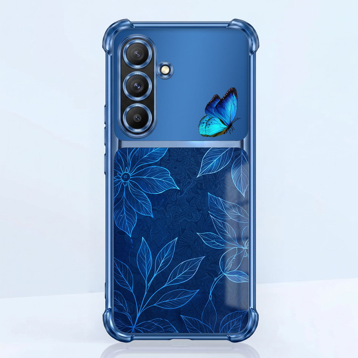 Samsung Galaxy A36 5G Azure Butterfly Dual-Tone Transparent Blue Airbags Case