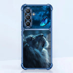 Samsung Galaxy A36 5G Mystic Lion Butterfly Dual-Tone Transparent Blue Airbags Case