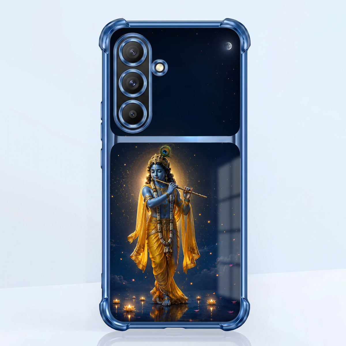 Samsung Galaxy A36 5G Divine Krishna Dual-Tone Transparent Blue Airbags Case