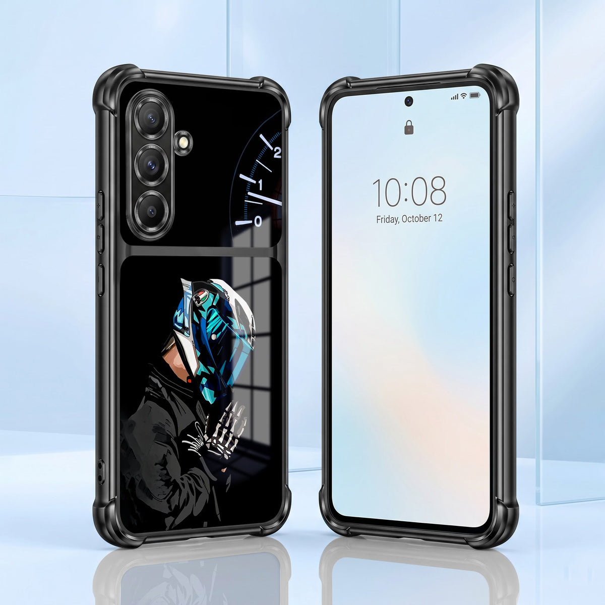 Samsung Galaxy A36 5G Cyberpunk Reaper Dual-Tone Transparent Black Airbags Case