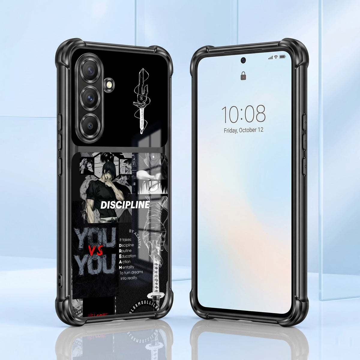Samsung Galaxy A36 5G Discipline Over Dual-Tone Transparent Black Airbags Case