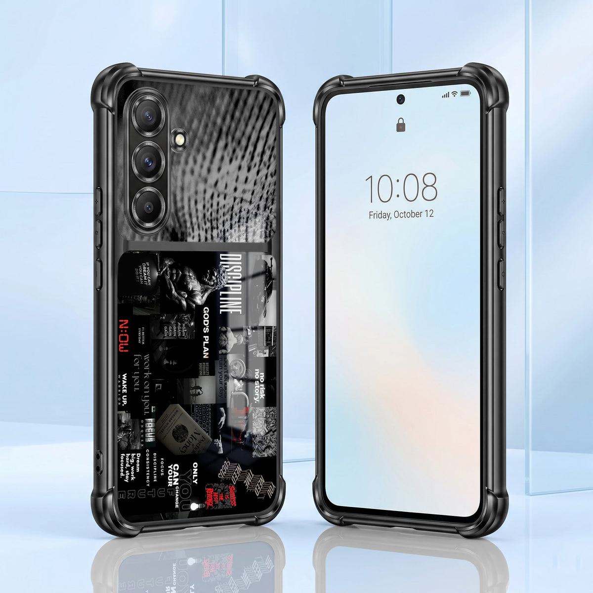 Samsung Galaxy A56 5G Dark Academia Dual-Tone Transparent Black Airbags Case