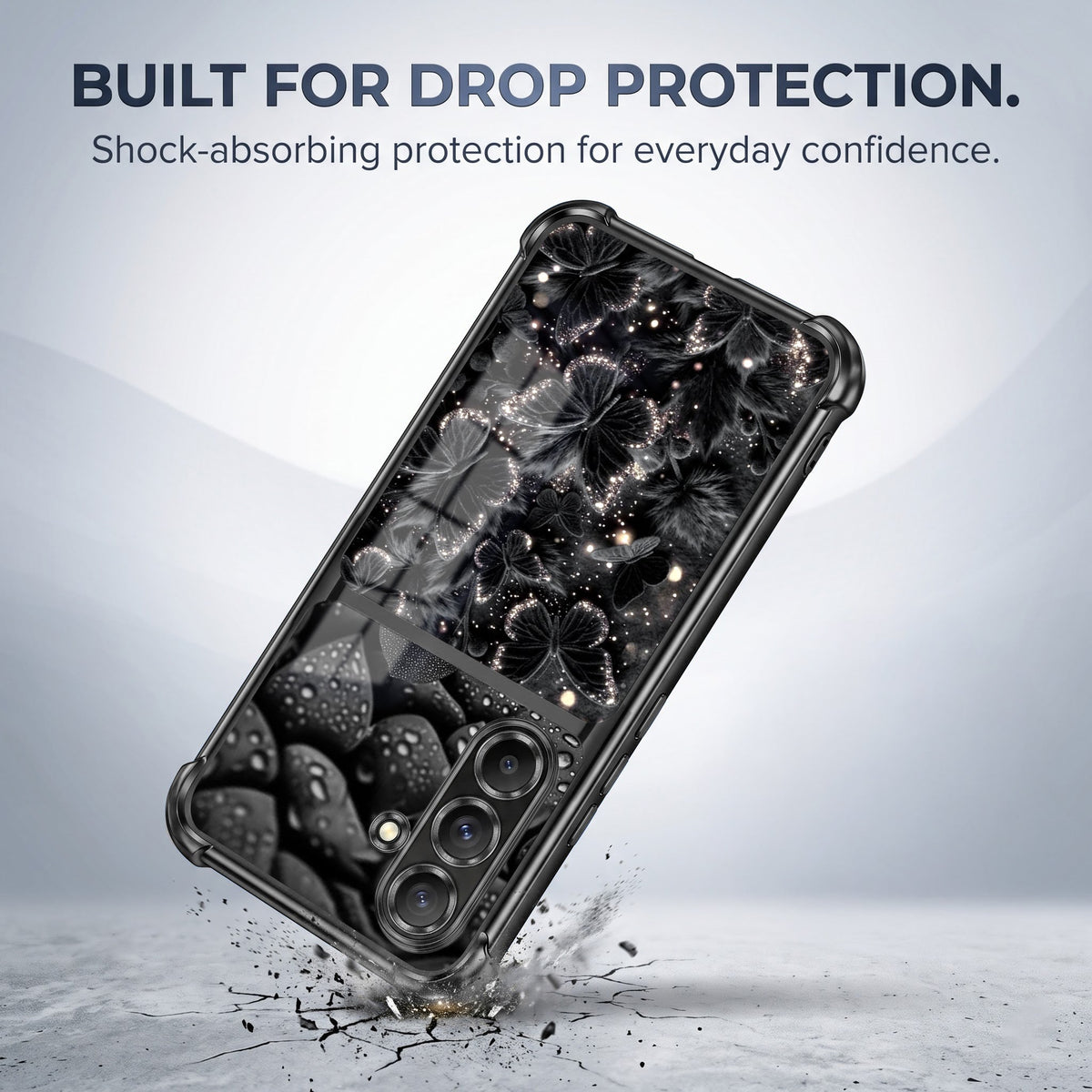 Samsung Galaxy A36 5G Noir Butterfly Dual-Tone Transparent Black Airbags Case