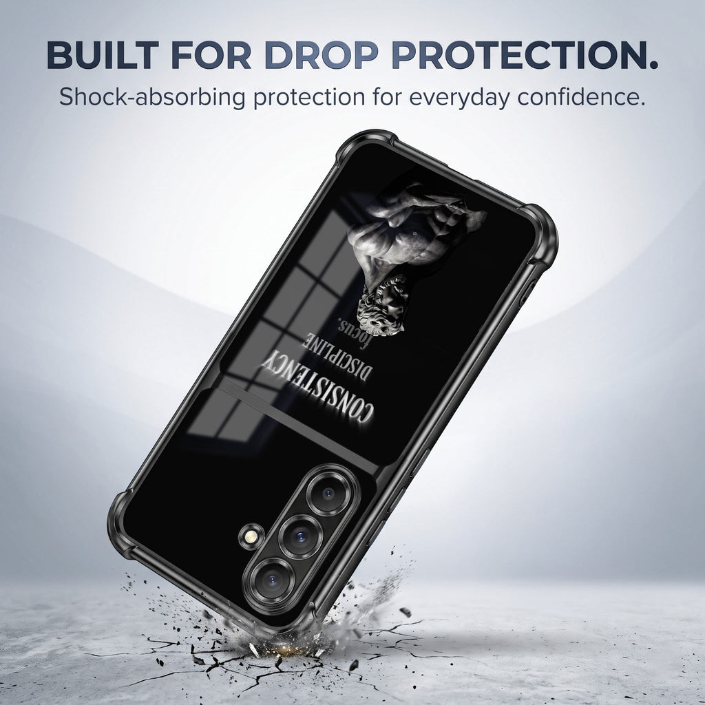 Samsung Galaxy A36 5G Focus & Strength Dual-Tone Transparent Black Airbags Case