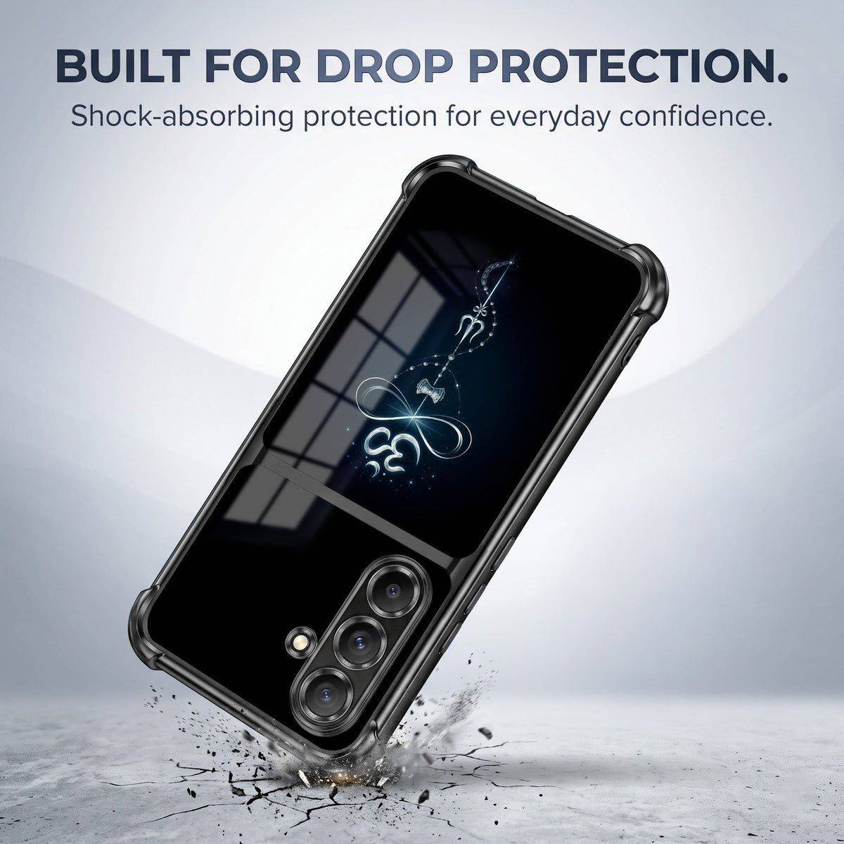 Samsung Galaxy A56 5G Mahakal Trishul Transparent Black Airbags Case