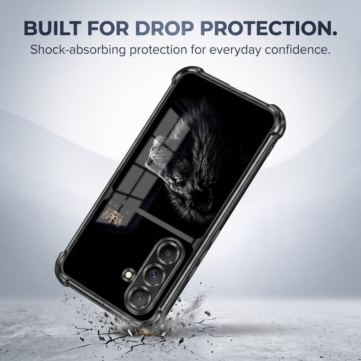 Samsung Galaxy A36 5G King’s Aura Dual-Tone Transparent Black Airbags Case
