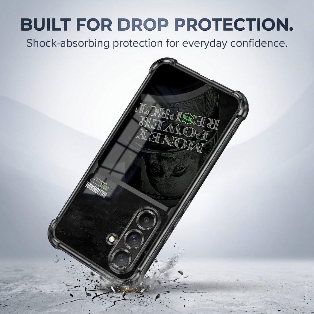 Samsung Galaxy A56 5G Money Power Dual-Tone Transparent Black Airbags Case