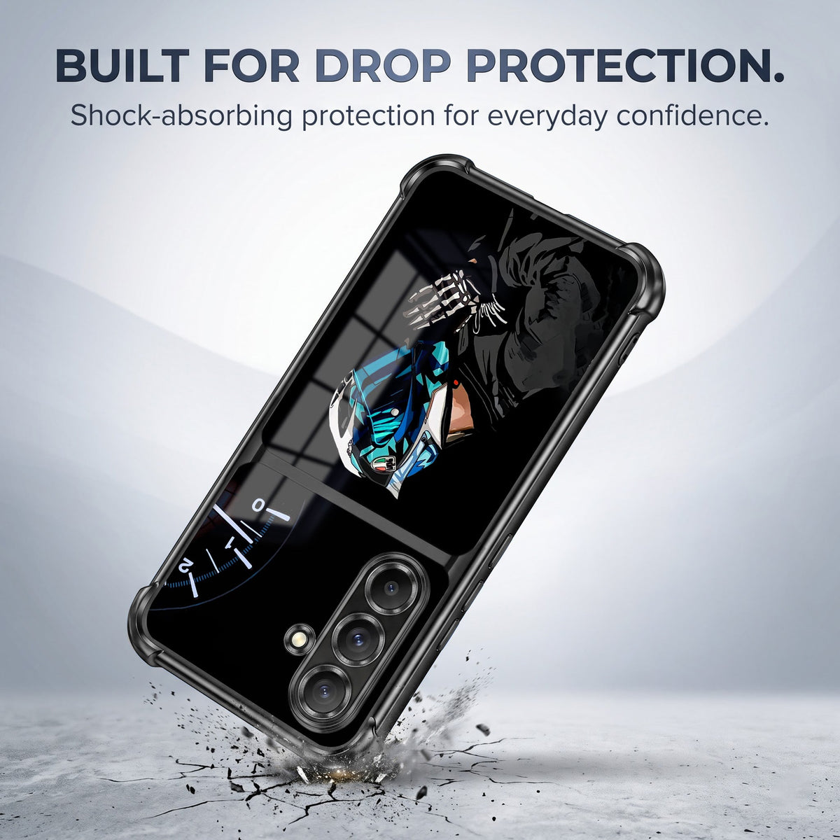 Samsung Galaxy A36 5G Cyberpunk Reaper Dual-Tone Transparent Black Airbags Case