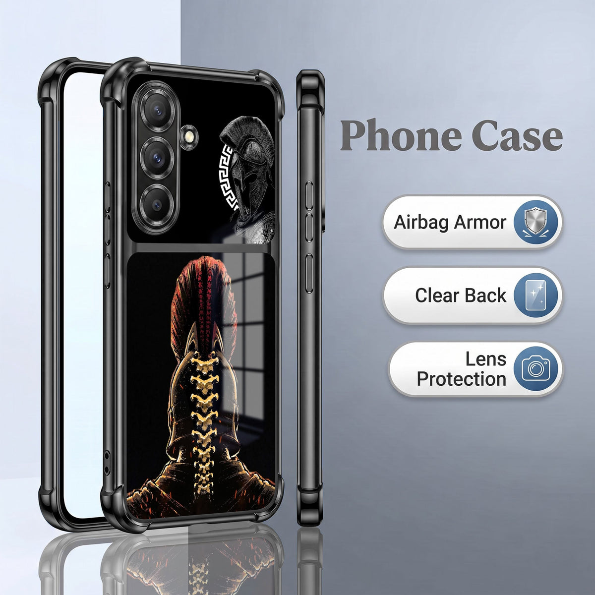 Samsung Galaxy A36 5G Gladiator King Dual-Tone Transparent Black Airbags Case