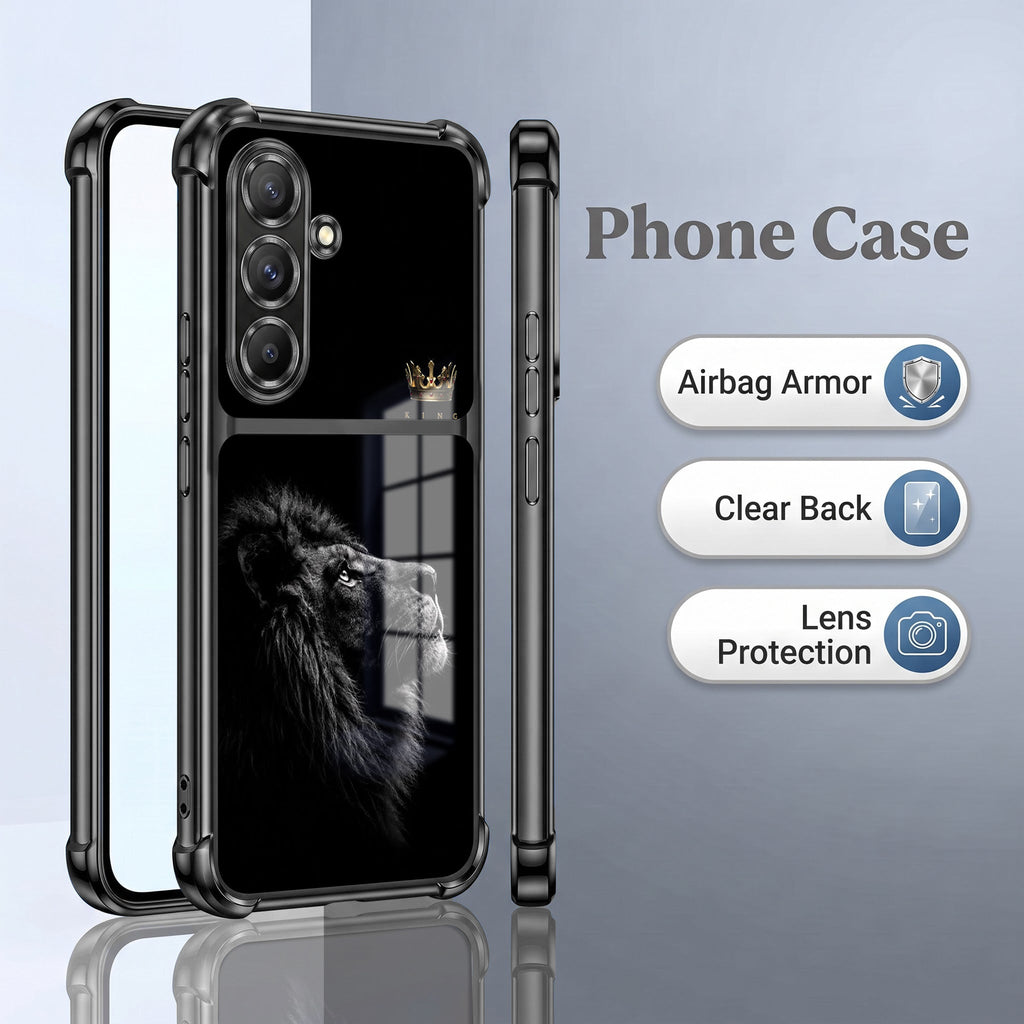 Samsung Galaxy A36 5G King’s Aura Dual-Tone Transparent Black Airbags Case