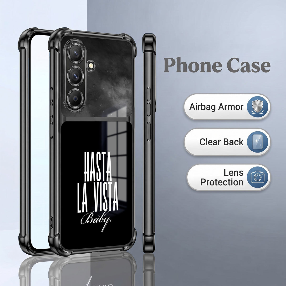 Samsung Galaxy A36 5G Hasta La Vista Dual-Tone Transparent Black Airbags Case