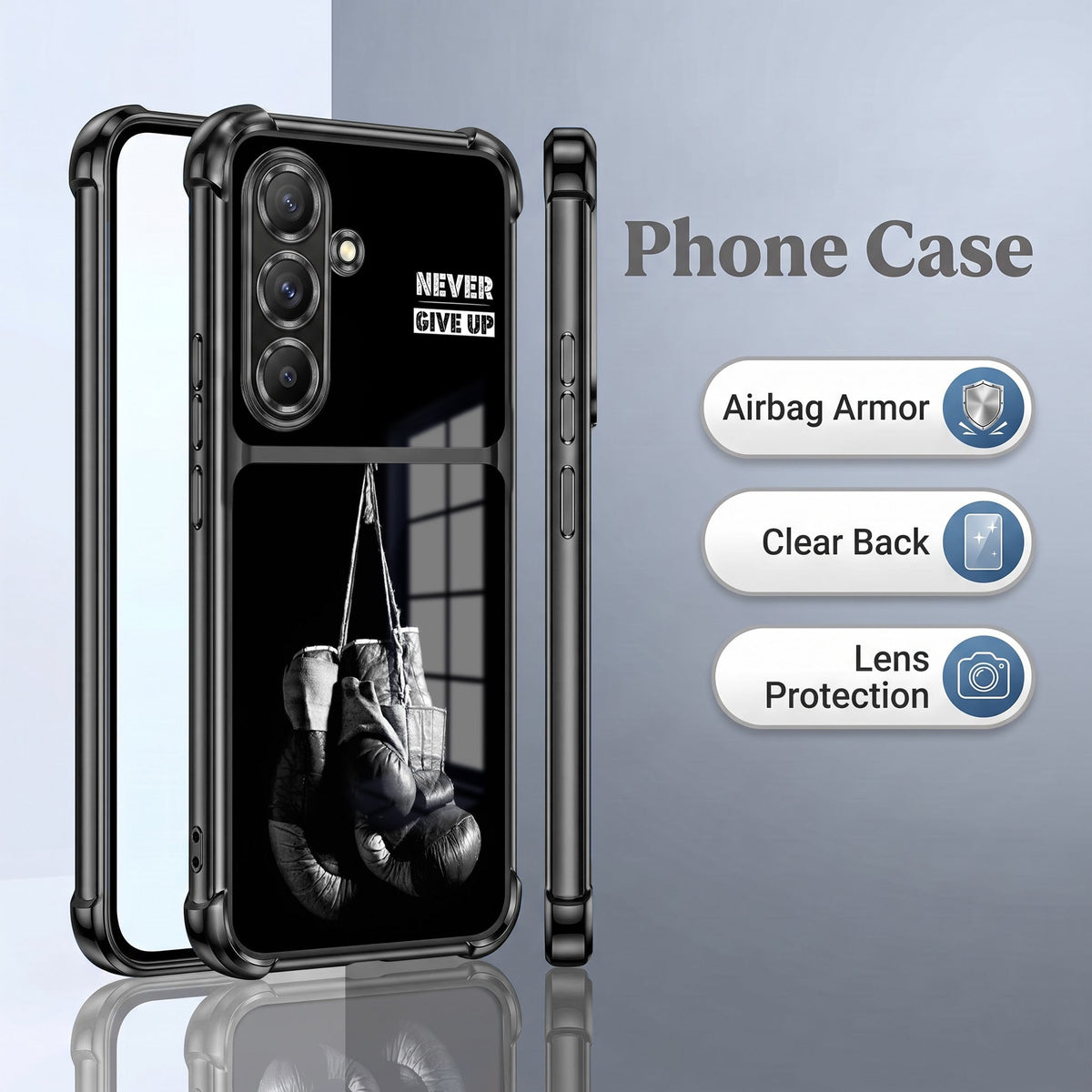 Samsung Galaxy A36 5G Boxing Edition Dual-Tone Transparent Black Airbags Case