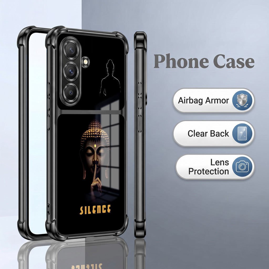 Samsung Galaxy A56 5G Silent Buddha Dual-Tone Transparent Black Airbags Case