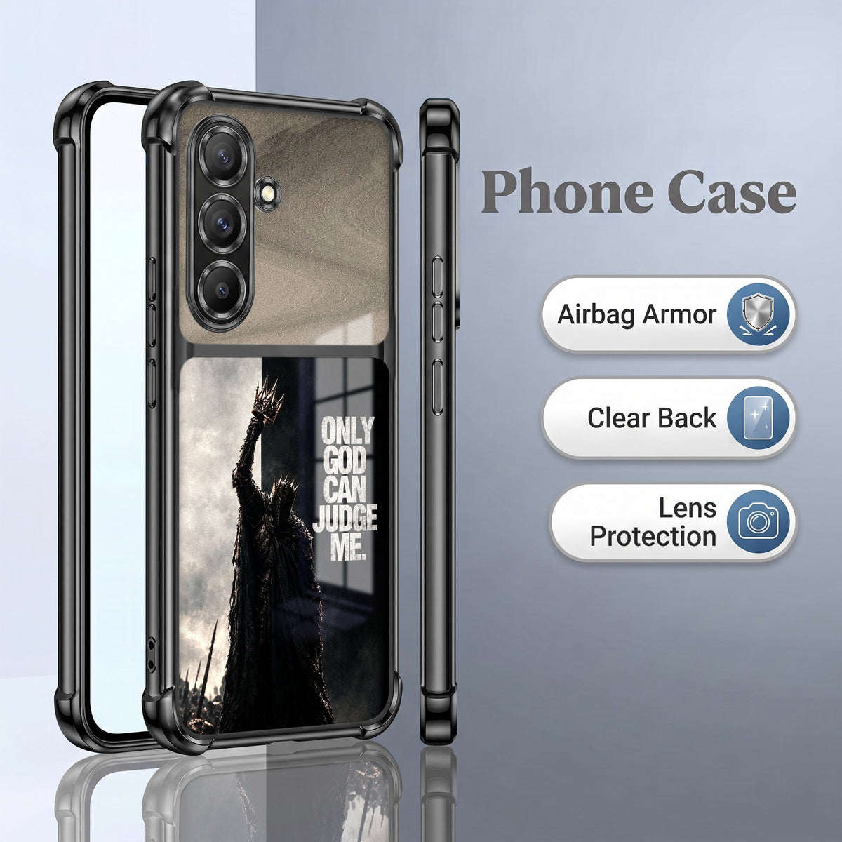 Samsung Galaxy A36 5G Divine Justice Dual-Tone Transparent Black Airbags Case