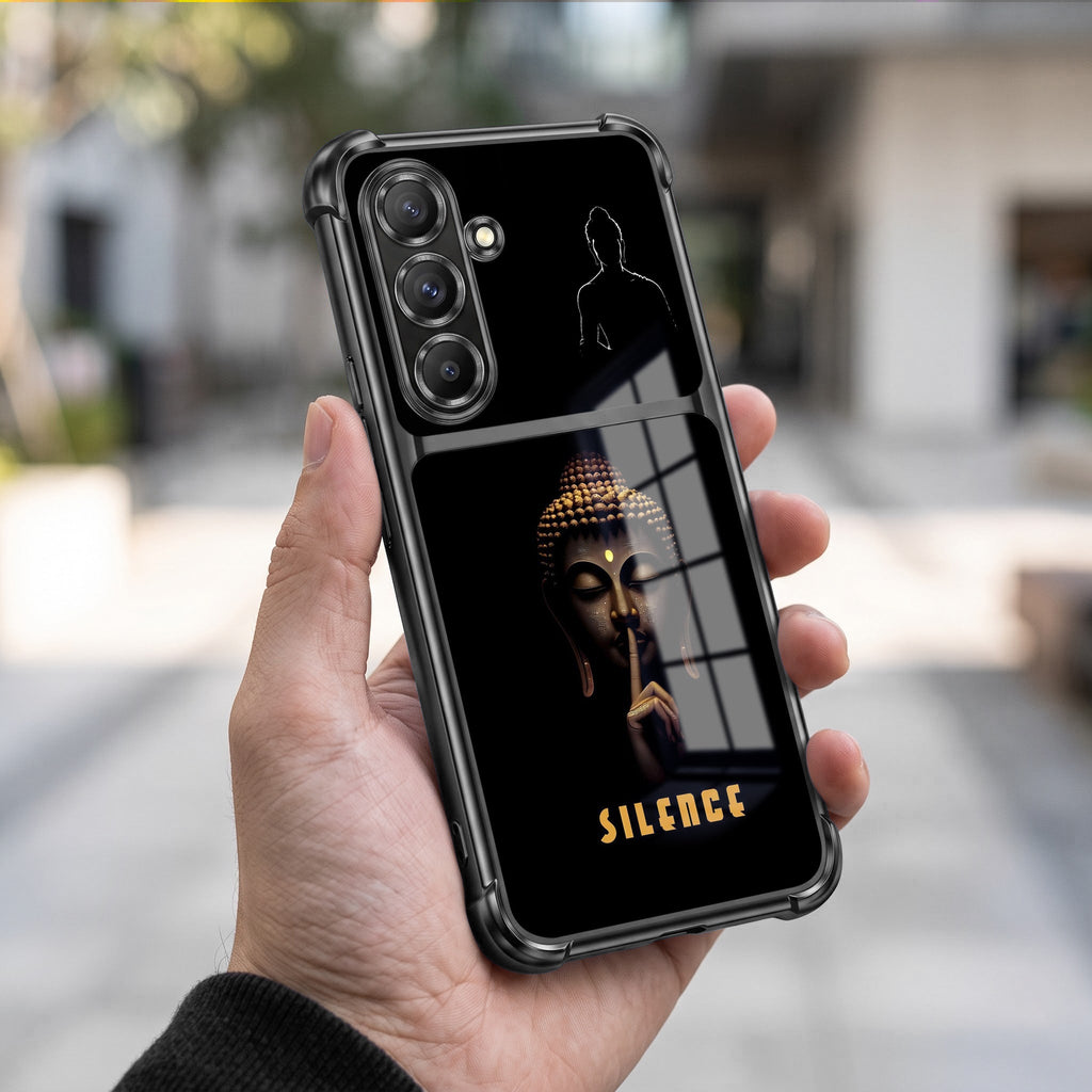 Samsung Galaxy A56 5G Silent Buddha Dual-Tone Transparent Black Airbags Case